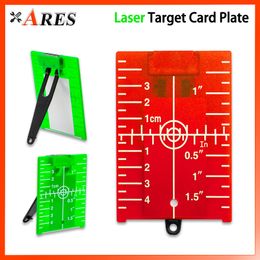 10cmx7.5cm Laser Level Target Card Plate Red/Green Line Beam Distance Plate Inch/Cm Leveling Board Tool Accessories With Stand