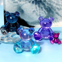 Little Bear Earrings Pendant Resin Crystal Drop Glue Mould DIY Chest Pin Hair Clip Keychain Silicone Mould Jewellery Handmade