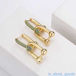 Top Grade Luxury Tifanccy Brand Designer Earring Creative Copper 18k Gold Zircon Irregular Geometry Earrings Design High Quality Designers Jewelry