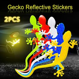 Reflective Gecko Stickers Car Stickers Night Safety Driving Warning Gecko Strip Light Reflector Auto Car Exterior Accessories