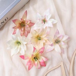 Decorative Flowers 50/100Pc 8cm High-End Artificial Flower Silk Simulation Head Home Decor Wedding Decoration DIY Handmade Wreath