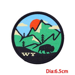 Outdoor Natural Scenery Embroidery Patch Mountaineering Badges National Forest Park Patch Sew On Patches for Clothing DIY Decor