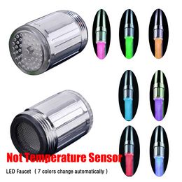 LED Temperature Sensitive Light Water Faucet Sprayer Bathroom Water Saving Tap Aerator Plastic Nozzle Kitchen Replacement Parts