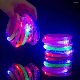 Bangle 15Pcs LED Light Up Bracelets Neon Glowing Luminous Wristbands Glow In The Dark Party Supplies Kids Adults Arm Band