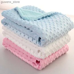 Blankets Swaddling Baby blanket warm double-layer Swaddle packaging newborn hot and soft wool bath towel baby stroller blanket sleeping bag 76 * 102 Y240411