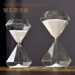 Diamond Hourglass 5/15/30 Minute Timepiece Home Furnishing Hourglass Decor Glass Timer Office Desk Decoration