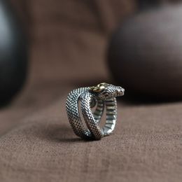 Retro Nordic Giant Snake Jormungand Ring for Women Men Silver Colour Animal Rings Trendy Jewellery Accessories