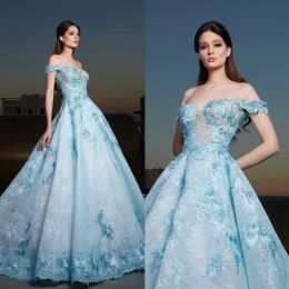 Tony Chaaya 2024 Prom Dresses Off Shoulder Lace Appliques Beads Evening Gowns Custom Made Floor Length Plus Size Formal Party Dress