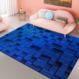 3D Colourful Geometry Block Carpets Large Area Rug for Living Room Bedroom Carpets Anti-Slip Floor Mat Kitchen Abstract Bath Mat