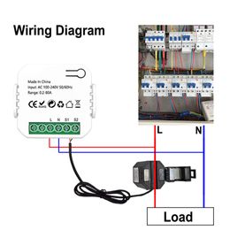 Tuya ZigBee Wifi Energy Meter 80A Current Transformer Clamp KWh Power Monitor Electricity Statistics Monitoring Device