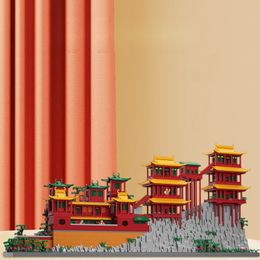 Creative World Famous Architecture Micro Daimond Block China Hanging Temple BuildING Bricks Toys Assemble Nanobricks for Gifts