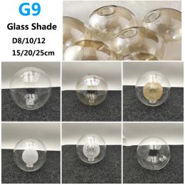 Globe D8cm D10cm D12cm D15cm D18cm D20cm D25cm G9 Glass Shade Cover Replacement with 2cm Screw Fitter Opening for Accessory Part