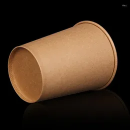 Disposable Cups Straws 420ml Thick Kraft Paper Tea Coffee Drinking Accessories Party Supplies