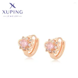 Hoop Earrings Xuping Jewelry Arrival Gold Color Geometry Elegant Style Zircon For Women Birthday Christmas Party Gifts X000838183