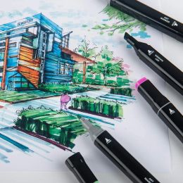 12-60 Colors/Bag Art Marker Alcohol Felt Pen Dual Tips Manga Sketching Markers Skin Color Marker School Supplies Drawing Set
