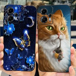 For Motorola Moto G13 G23 4G Case Cute Cat Butterfly Soft Silicone Shockproof Phone Case For Moto G23 G13 G 13 23 MotoG23 Bumper