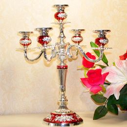 Candle Holders Metal Luxury Candels Holder European Vintage High Jar Candl For Table Pe De Vela Tealight