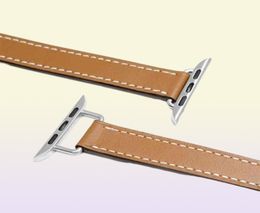 URVOI Attelage Double Tour Apple Watch band series 7 6 SE 5 4 321 extra elegant connection genuine leather strap for iWatch8485864