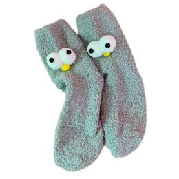 Women Winter Warm Woollen Socks Lovely Casual Plush Keep Warm Sleep Sock Coral Fluffy Feet Warmer
