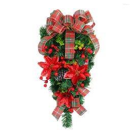 Decorative Flowers Festive Atmosphere Express Holiday Spirit Christmas Flower Upside Down Tree 2024 Wreath For Yard And Wedding Car