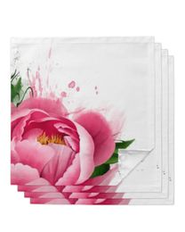 Pink Peony Square Napkins For Party Wedding Decor Tea Towel Soft Kitchen Dinner Table Napkins