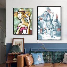 Picasso Abstract Vintage Wall Art Poster Morandi Portrait Mural Modern Home Decor Canvas Painting Print Living Room Decoration