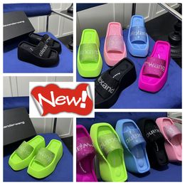 Designer Sandals Slippers Womens Velvet material Velcro tape party Soft Room GAI Platform Slip-On Size 35-42 10cm heel party formal office