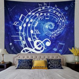 Tapestries Wall Hanging Blue Music Note Hippie Bohemian Mandala Tapestry For Bedroom Home Dorm Decor