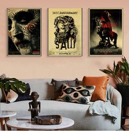 Vintage Poster Saw Classic Horror Movie Posters Tableau Mural Kraft Paper Wall Sticker Home Decorative Painting