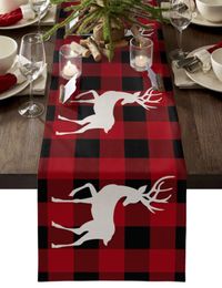 Linen Table Runners Santa Reindeer Snowflakes Table Runners Dining Table Accessories Wedding Home Party Party Table Runners