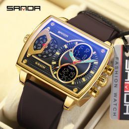 SANDA 6032 Digital Watch Men Military Army Sport Chronograph Quartz Wristwatch Original Classic Waterproof Male Electronic Clock