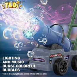 Sand Play Water Fun Tank Bubble Cart Toys for Kids Electric Soap Blower Bubbles Machine with Light Music Automatic Maker Summer Outdoor Party Games L47