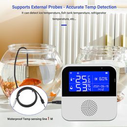 Yieryi WIFI Smart Thermometer Bedroom Hotel Office Temperature Humidity Loggers Sensor Fish Tank Water TEMP Monitoring Detector