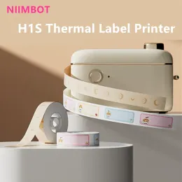 Printers Niimbot H1S H1 Mini Portable Thermal Printer Continuous Label Paper DIY Sticker Size Adhesive Mobile Label Maker Printing Device