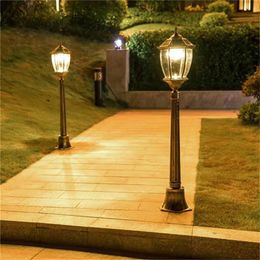 RONIN Outdoor Retro Solar Lawn Lamp Lights Classical Bronze Waterproof Home for Villa Path Garden Decoration