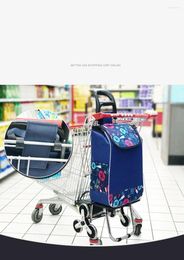 Storage Bags Portable Shopping Climbing Stairs Cart Small Pull Household Foldable Rod Trailer Elderly Trolley