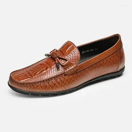 Casual Shoes Size 38-44 Genuine Leather Male Footwear Fashion Snakeskin Pattern Real Man Comfort Business Men A179