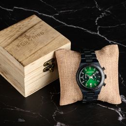 BOBO BIRD Wood Watch 2023 New Men's Quartz Wristwatch Engraved Watches Chronograph Date Display Unique Personalised Custom Gifts