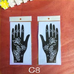 Reusable Henna Hand Stencils Templates Arabic Indian Mandala Airbrush Glitter Tattoo Stencil for Women Wedding Pochoir Henne