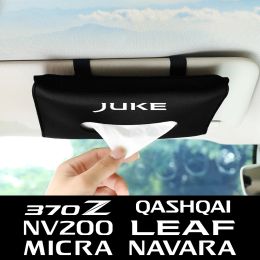 Car Tissue Bag For Nissan Qashqai J10 J11 Juke 2 Micra K13 K14 Leaf Navara 370Z Pathfinder Nv200 Serena Kicks Titan Accessories