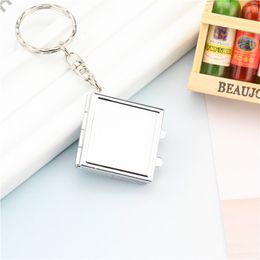 Mini Portable Makeup Compact Key Chain Pocket Mirror Round Heart Oval Sqaure Shape Double Sides Cosmetic Mirror Metal Key Ring