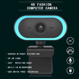 Webcams 2K Full HD Webcam 1080P Webcam Auto Focus Drive-free USB Webcam With Microphone for PC Computer Mac Laptop Desktop Webcam