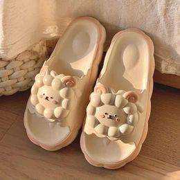 Slippers Flat Cute Bathroom Shoes Women's And Ladies Sandals Pink Summer 2024 Slides Kawaii Animal White Eva Vip Luxury Casual F