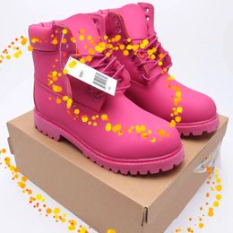 Tims Designer timbers Martin Boots Cowboy Yellow Blue Black Pink Hiking Water Booties Men Women Winter Shoes Platform Heels Ankle Boot Timbers 371