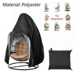 Hanging Swing Egg Chair Cover Waterproof Dust Cover with Zipper Outdoor Garden Patio Rattan Seat Furniture Protector Cover