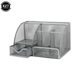 Metal Office Organizer Mesh Desktop Storage Box Stationery Accesorries Cosmetics Holder Office Home Supplies