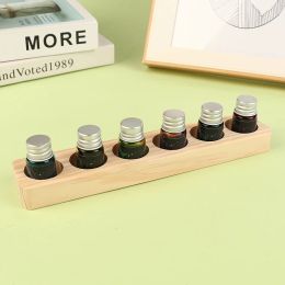 1Pc Essential Oil Wooden Display Stand 6 Hole Essential Oil Storage Rack Smooth For Essential Oils Bottle Holder Perfume Storage