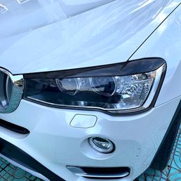 For BMW X3 F25 X4 F26 2014 2015 2016 2017 2018 2pcs Headlight Eyelids Eyebrows Body Kit Sticker Tuning Gloss Black ABS Plastic