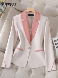 Women's Suits Long Sleeve Office Ladies Formal Blazer Women Beige Blue Brown Female Business Work Wear Slim Jacket For Autumn Winter