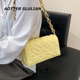 Shoulder Bags Diamond Small Cube Thick Chain Bag Women Luxury Soft Leather Flap Quilted Pouch Hobo Brand Designer White Handbag